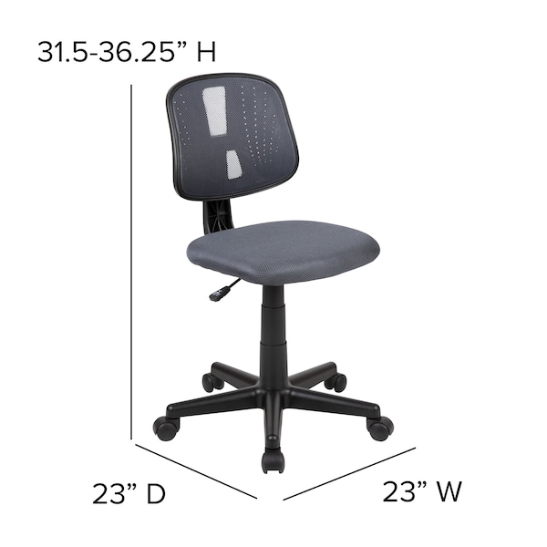 Flash Furniture Pivot Back Gray Mesh Chair - LF-134-GY-GG