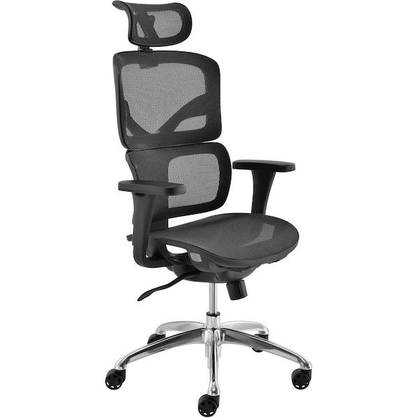 Global Industrial All Mesh Ergonomic Chair with Adjustable Arms, Black - 695545
