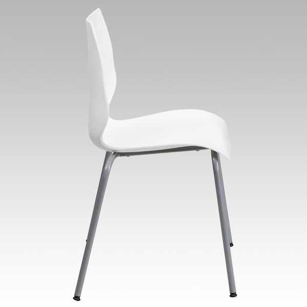 Flash Furniture Stack Chair w/Support, 770 lb. Capcty, Wht - RUT-288-WHITE-GG