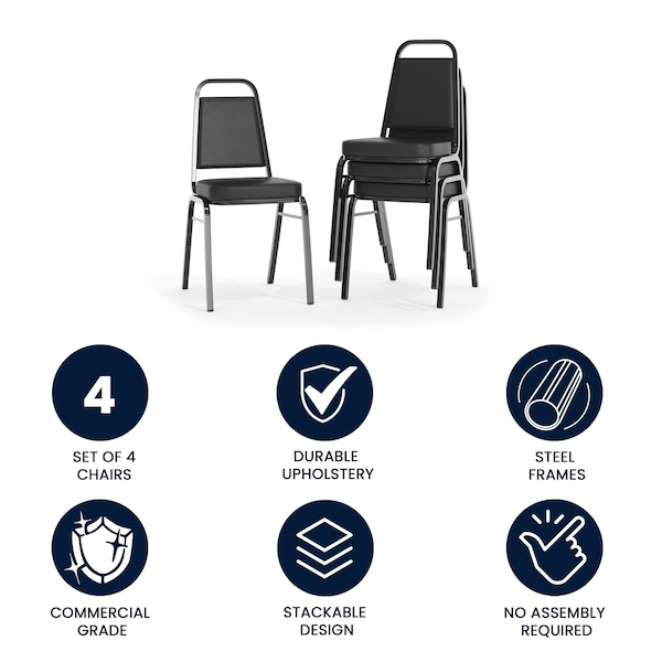 Flash Furniture Black Vinyl Banquet Chair - 4-FD-BHF-1-GG