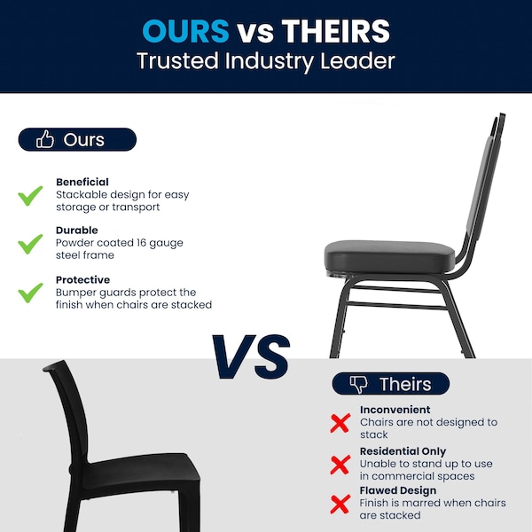Flash Furniture Black Vinyl Banquet Chair - 4-FD-BHF-1-GG