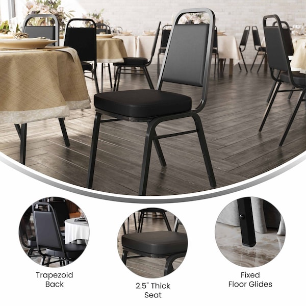 Flash Furniture Black Vinyl Banquet Chair - 4-FD-BHF-1-GG