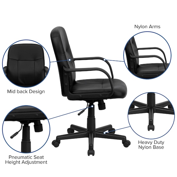 Flash Furniture Executive Chair, Black Seat, Vinyl Back - H8020-GG