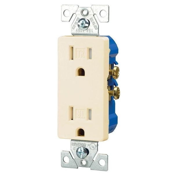Eaton Wiring Devices Duplex Receptacle, 2 -Pole, 15 A, 125 V, Push-in, Side Wiring, NEMA: 5-15R - TR1107LA-BOX