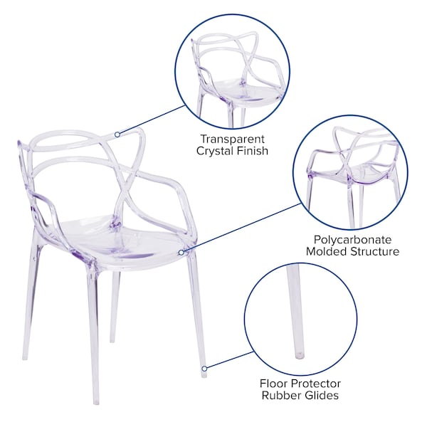 Flash Furniture Clear Stacking Side Chair - FH-173-APC-GG