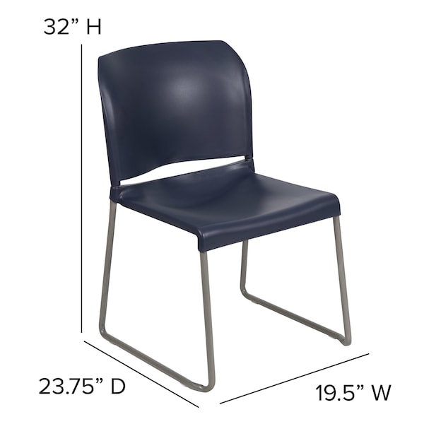 Flash Furniture Navy Plastic Stack Chair - RUT-238A-NY-GG