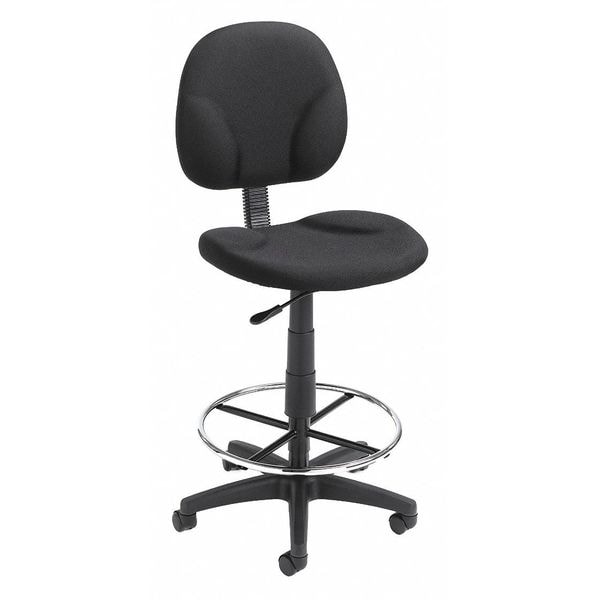 Zoro Select Fabric Drafting Chair, 31 1/2-, No Arm, Black - 452R15