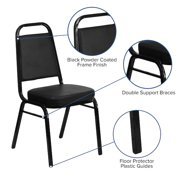 Flash Furniture Hercules Banquet Chair, Black Back, 17-1/2 in W 20-1/4" L 36" H, Vinyl Seat - FD-BHF-1-GG