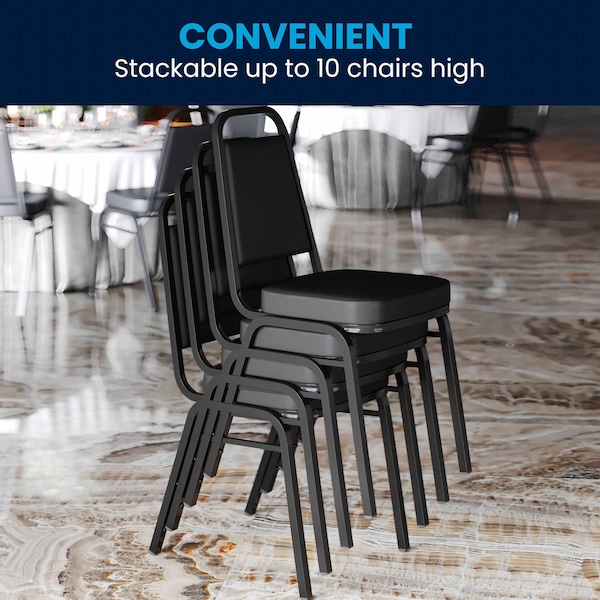 Flash Furniture Hercules Banquet Chair, Black Back, 17-1/2 in W 20-1/4" L 36" H, Vinyl Seat - FD-BHF-1-GG