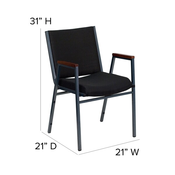 Flash Furniture Fabric Stack Armchair, Black - XU-60154-BK-GG