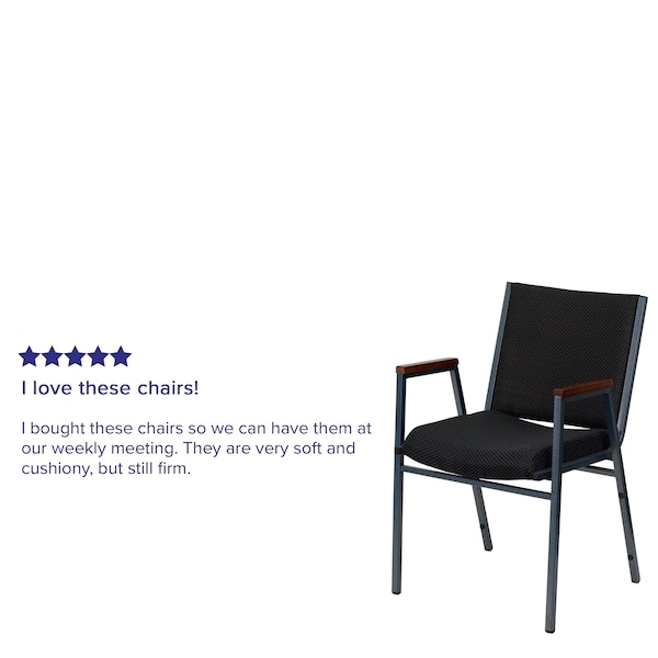 Flash Furniture Fabric Stack Armchair, Black - XU-60154-BK-GG