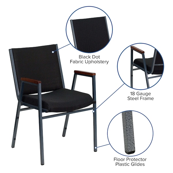 Flash Furniture Fabric Stack Armchair, Black - XU-60154-BK-GG