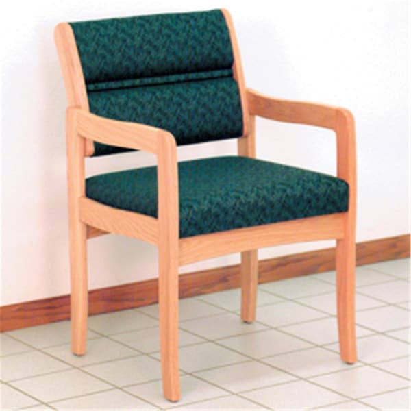 Wooden Mallet Valley Guest Chair in Light Oak - Leaf Green - DW3-1DLOLG