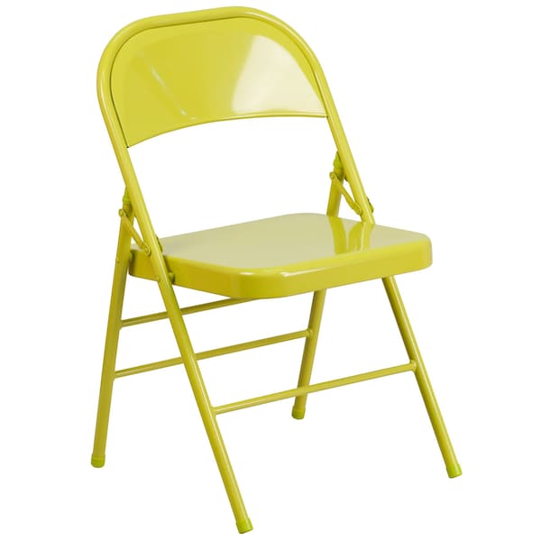 Flash Furniture Twisted Citron Folding Chair - 2-HF3-CITRON-GG