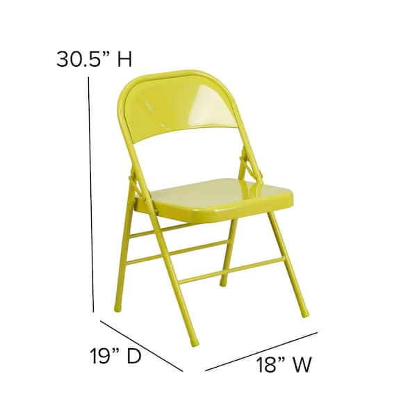 Flash Furniture Twisted Citron Folding Chair - 2-HF3-CITRON-GG