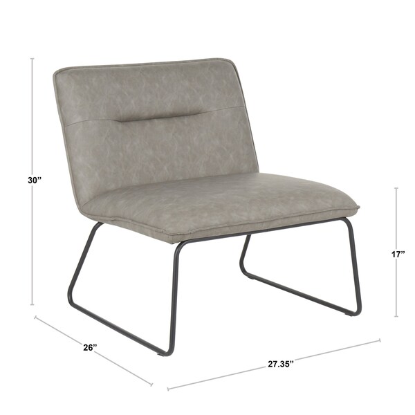 Lumisource Casper Accent Chair in Black Metal and Camel Faux Leather - CHR-CASPER BKCAM