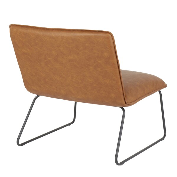 Lumisource Casper Accent Chair in Black Metal and Camel Faux Leather - CHR-CASPER BKCAM