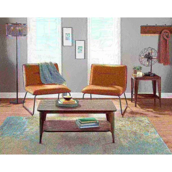 Lumisource Casper Accent Chair in Black Metal and Camel Faux Leather - CHR-CASPER BKCAM