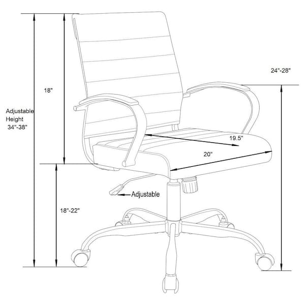 Leisuremod Benmar Leather Office Chair with Gold Frame, Tan - BOG19TL