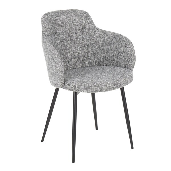 Lumisource Boyne Chair in Black Metal and Grey Noise Fabric - CH-BOYNE BKDGY