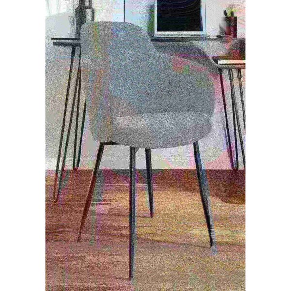 Lumisource Boyne Chair in Black Metal and Grey Noise Fabric - CH-BOYNE BKDGY
