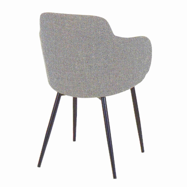 Lumisource Boyne Chair in Black Metal and Grey Noise Fabric - CH-BOYNE BKDGY