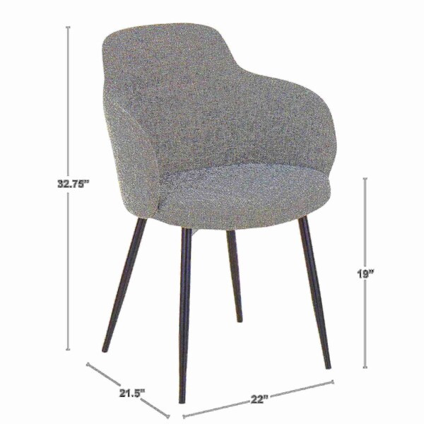 Lumisource Boyne Chair in Black Metal and Grey Noise Fabric - CH-BOYNE BKDGY