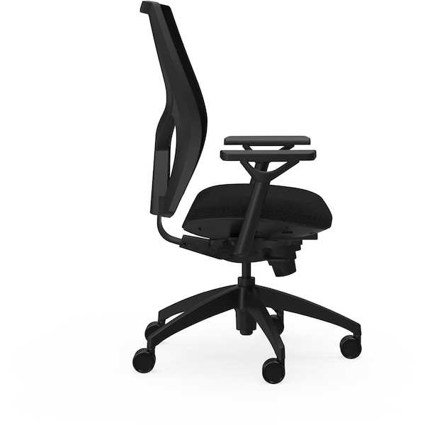 Lorell High Back Mesh Chairs with Fabric Seat Fabric, Foam Seat Black - 83109