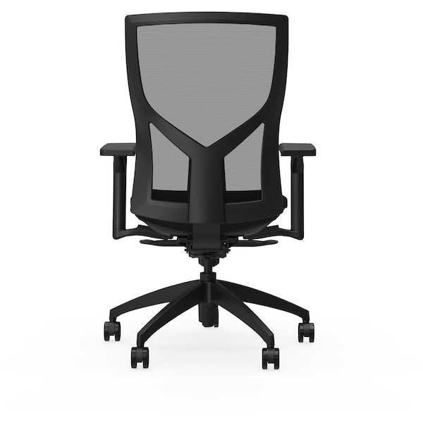 Lorell High Back Mesh Chairs with Fabric Seat Fabric, Foam Seat Black - 83109