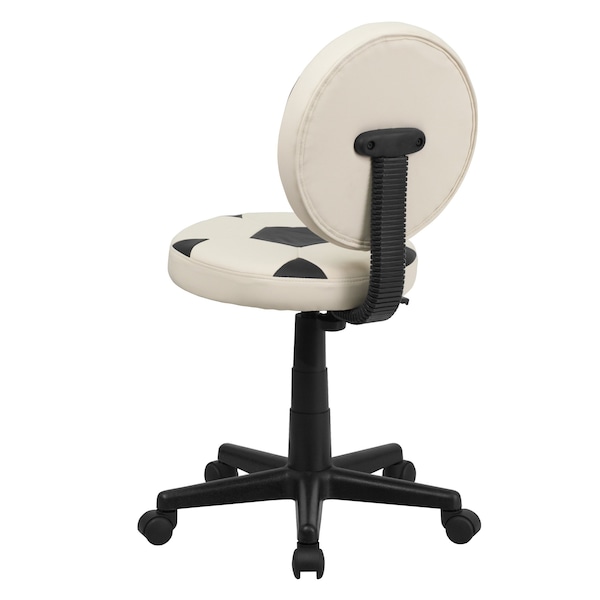 Flash Furniture Metal Task Chair, 17" to 21-1/2", Black and White - BT-6177-SOC-GG
