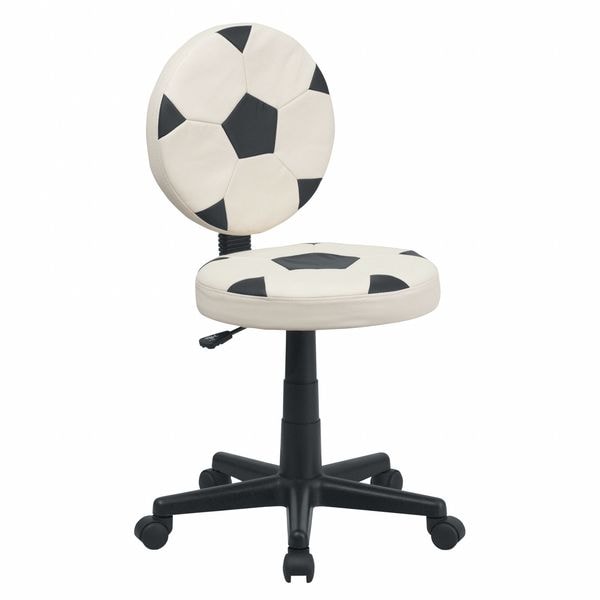 Flash Furniture Metal Task Chair, 17" to 21-1/2", Black and White - BT-6177-SOC-GG