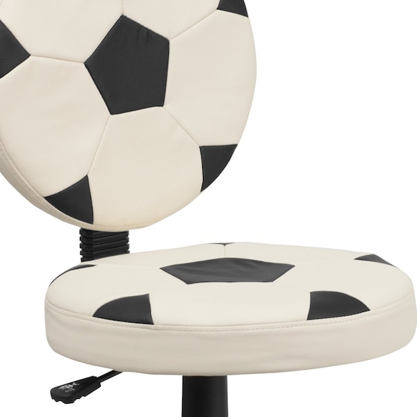 Flash Furniture Metal Task Chair, 17" to 21-1/2", Black and White - BT-6177-SOC-GG