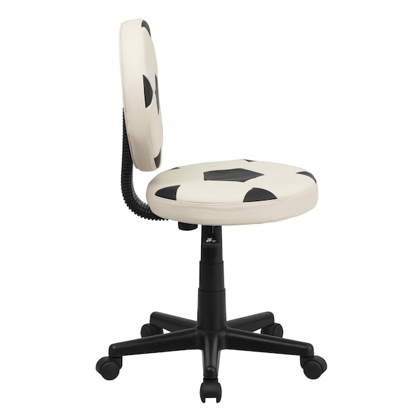 Flash Furniture Metal Task Chair, 17" to 21-1/2", Black and White - BT-6177-SOC-GG