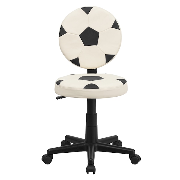 Flash Furniture Metal Task Chair, 17" to 21-1/2", Black and White - BT-6177-SOC-GG