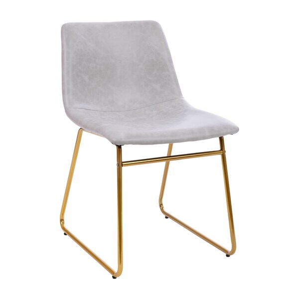 Flash Furniture 2 Pk 18 Inch Light Gray LeatherSoft Dining Chairs - ET-ER18345-18-LG-GG