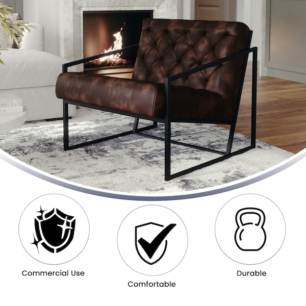 Flash Furniture Madison Accent Chair, Bomber Jacket Seat, 29 W 31-3/4" L 27.5 H - ZB-8522-BJ-GG