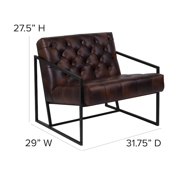 Flash Furniture Madison Accent Chair, Bomber Jacket Seat, 29 W 31-3/4" L 27.5 H - ZB-8522-BJ-GG