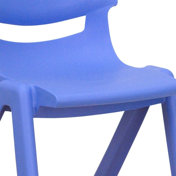 Flash Furniture Blue Plastic Stackable School Chair with 12" Seat Height - 10-YU-YCX-001-BLUE-GG