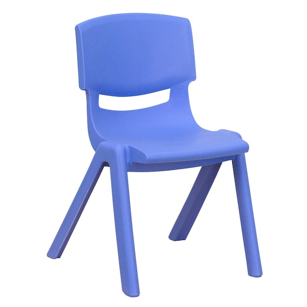 Flash Furniture Blue Plastic Stackable School Chair with 12" Seat Height - 10-YU-YCX-001-BLUE-GG