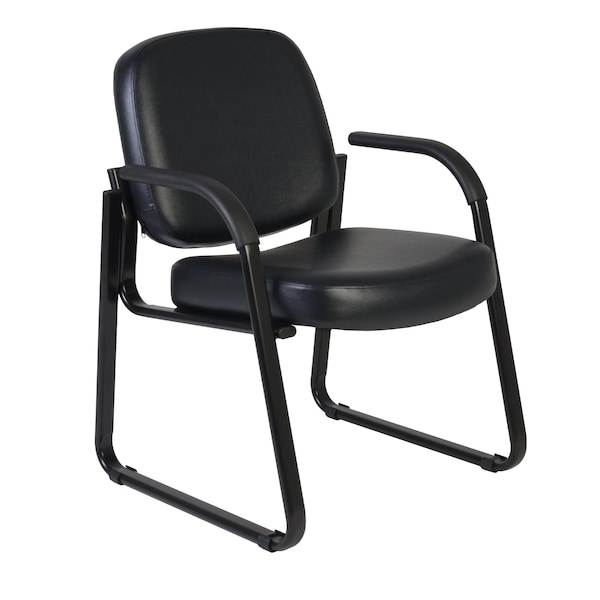 Regency Victor Guest and Reception Chair with Arms, Anti-Microbial/Anti-Bacterial Vinyl, Black - 403-VAM-BK
