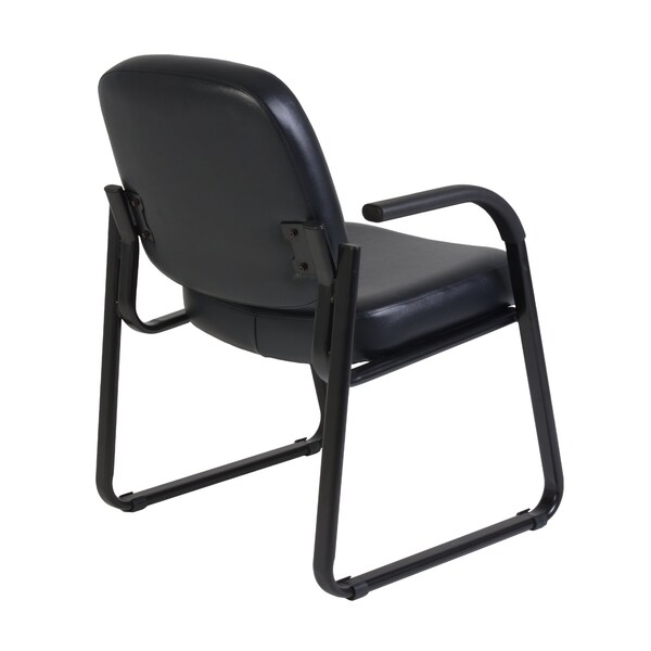 Regency Victor Guest and Reception Chair with Arms, Anti-Microbial/Anti-Bacterial Vinyl, Black - 403-VAM-BK