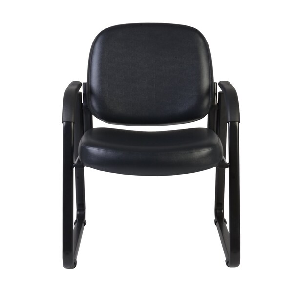 Regency Victor Guest and Reception Chair with Arms, Anti-Microbial/Anti-Bacterial Vinyl, Black - 403-VAM-BK