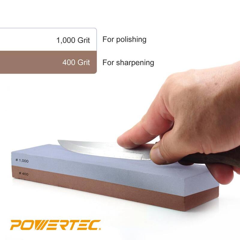 POWERTEC Sharpening Stone Holder with Whetstone Knife Sharpener Stones - 400/1000 3000/8000 4-Side Grit Waterstones - 71722