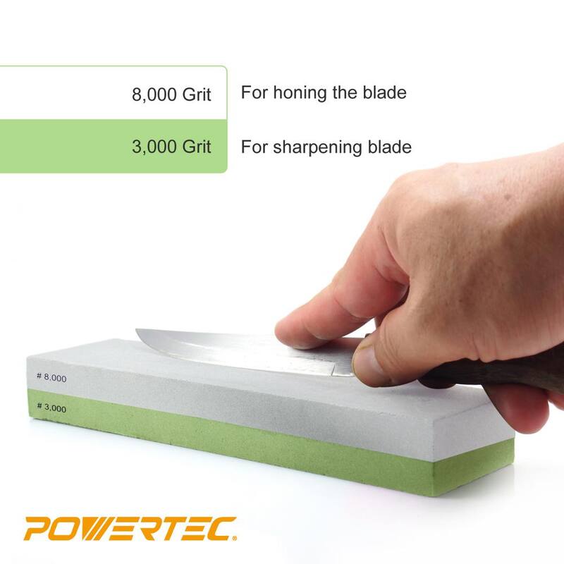 POWERTEC Sharpening Stone Holder with Whetstone Knife Sharpener Stones - 400/1000 3000/8000 4-Side Grit Waterstones - 71722