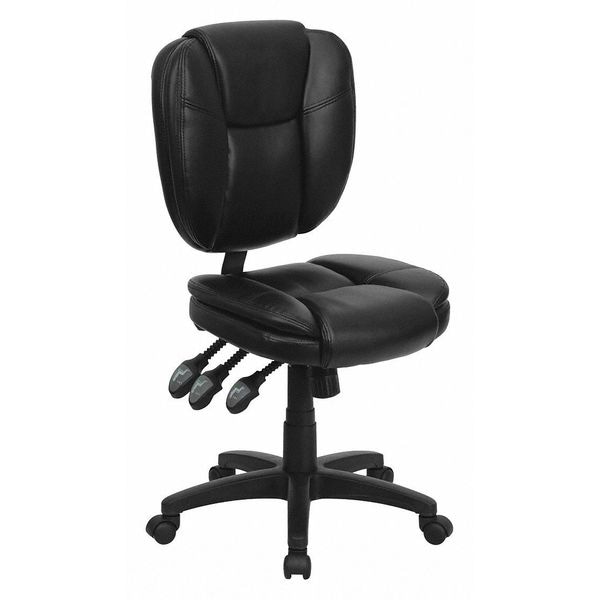 Flash Furniture Metal Contemporary Chair, 18-1/4" to 21-1/2", Black LeatherSoft - GO-930F-BK-LEA-GG