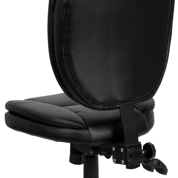 Flash Furniture Metal Contemporary Chair, 18-1/4" to 21-1/2", Black LeatherSoft - GO-930F-BK-LEA-GG