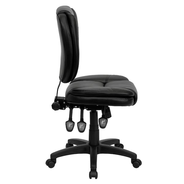 Flash Furniture Metal Contemporary Chair, 18-1/4" to 21-1/2", Black LeatherSoft - GO-930F-BK-LEA-GG
