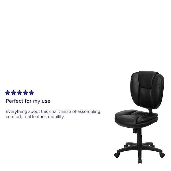 Flash Furniture Metal Contemporary Chair, 18-1/4" to 21-1/2", Black LeatherSoft - GO-930F-BK-LEA-GG