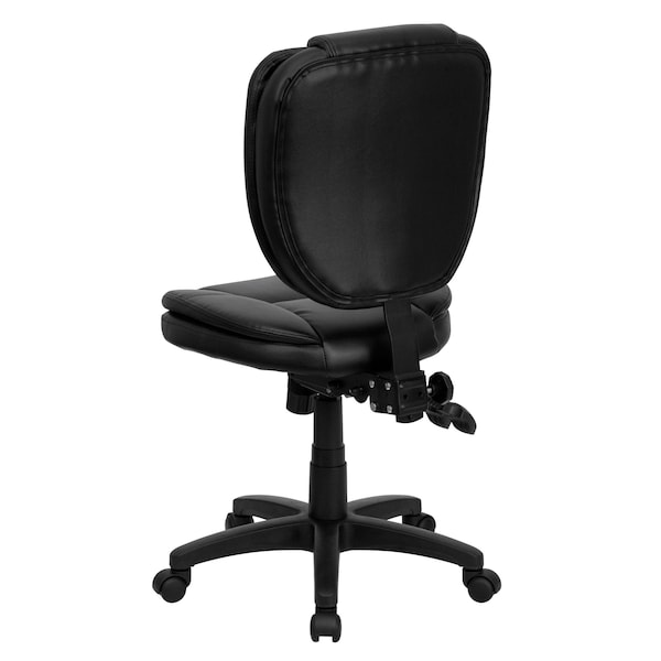 Flash Furniture Metal Contemporary Chair, 18-1/4" to 21-1/2", Black LeatherSoft - GO-930F-BK-LEA-GG