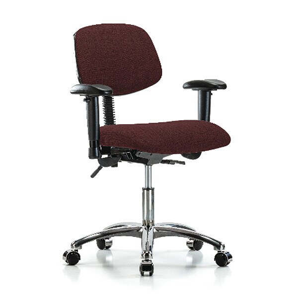 Blue Ridge Ergonomics Desk Chair Desk Chair, Fabric, Chrome AA Casters, Bur, Adjustable Arms, 19" to 24" Height, Fabric - BR-FDHCH-CR-T0-A1-CC-F41